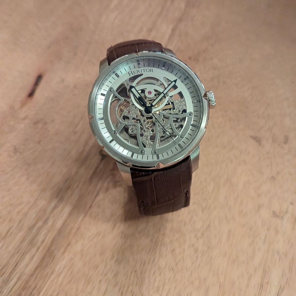 Silver and Brown Men's Watch